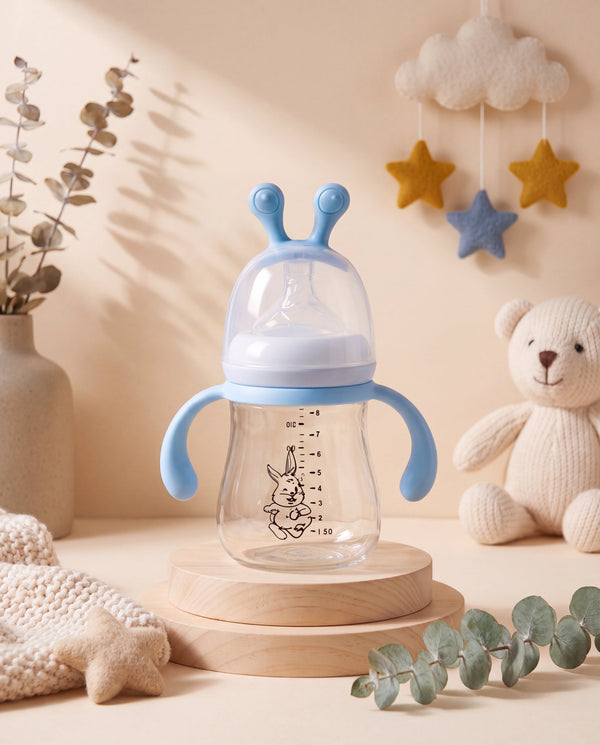 Wide-Mouth Borosilicate Glass Bottle with Handles