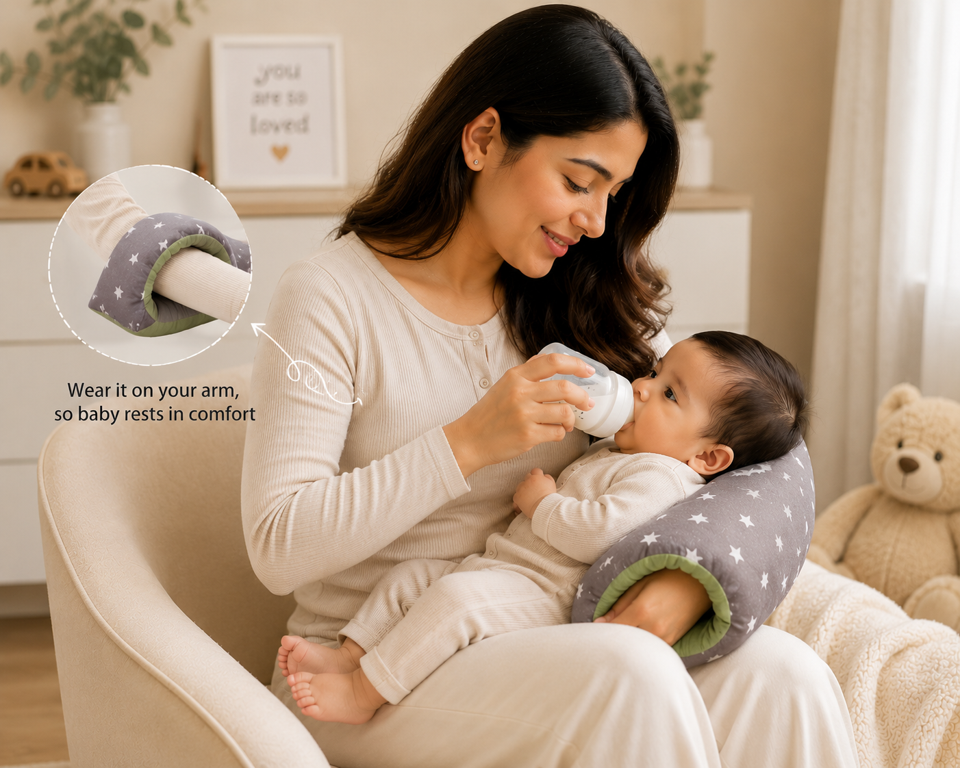 Travel-Size Neck & Arm Support Nursing Pillow