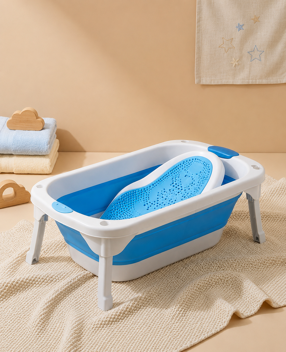 Anti-Slip BPA-Free Bath Tub with Seat