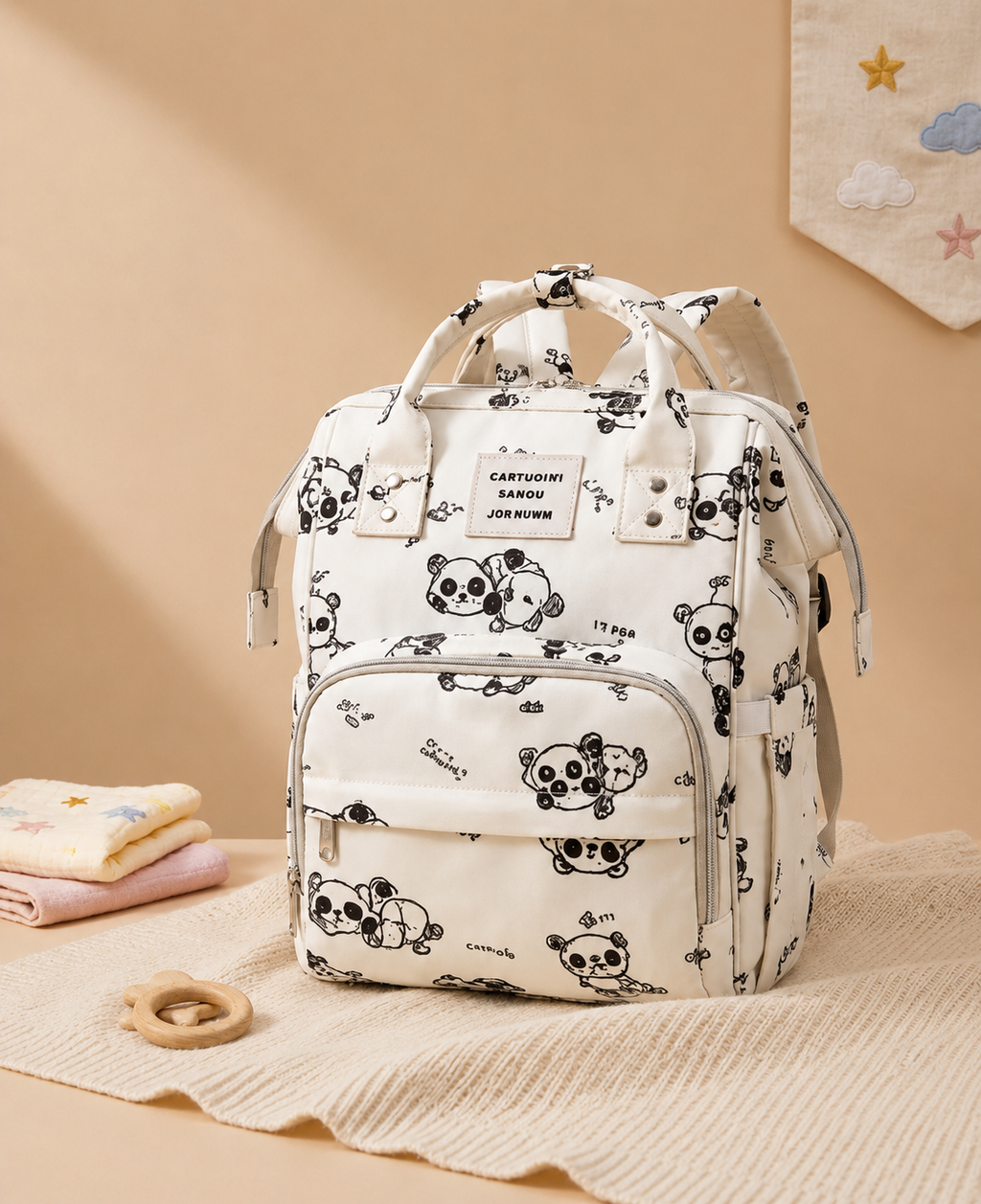 Waterproof Wipeable Diaper Backpack for Travel