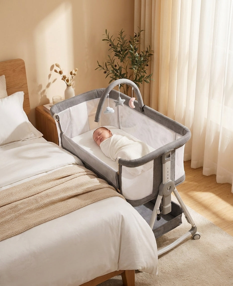 Sleepmate Wheeled Co-Sleeper Crib with Storage