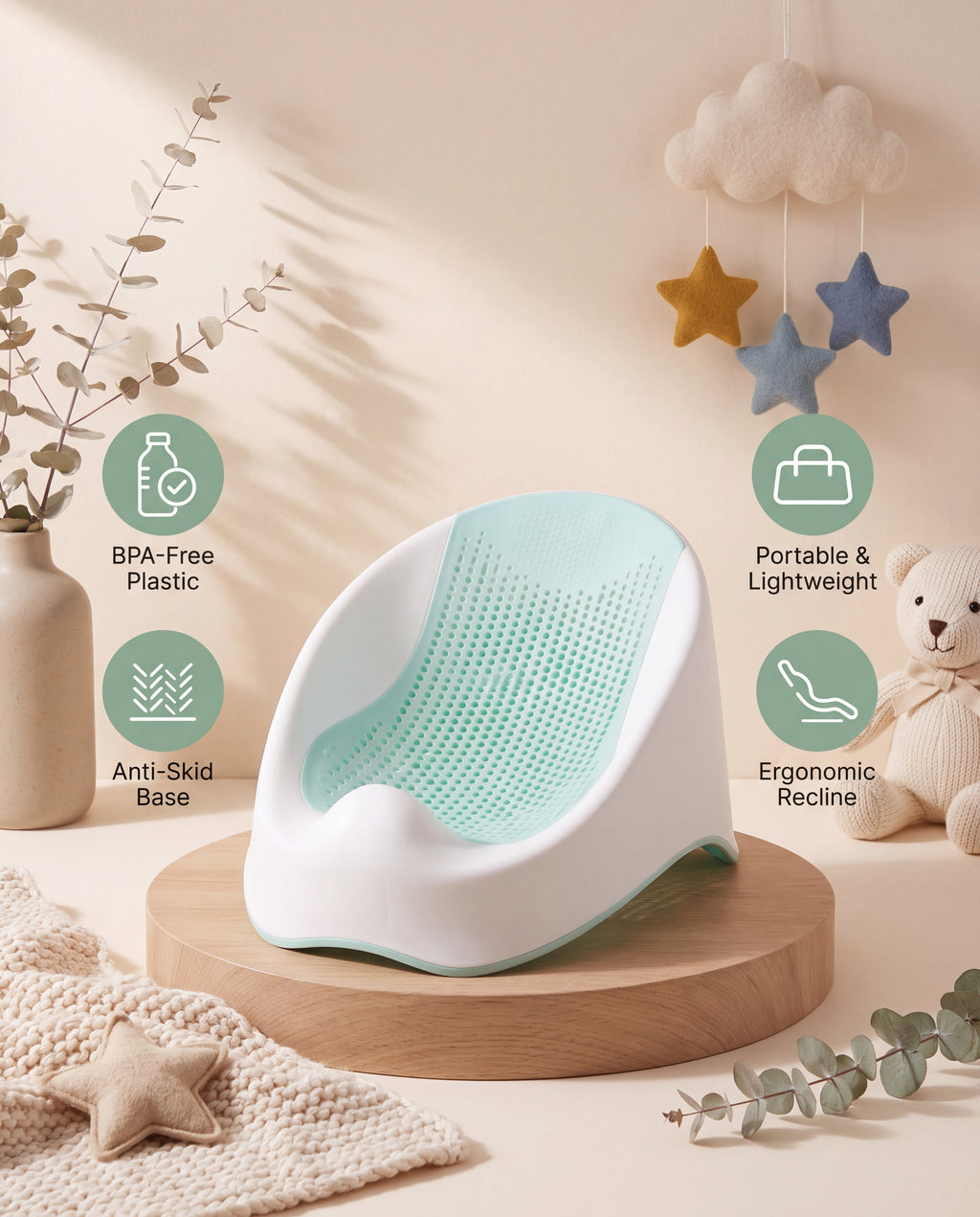SafeSplash Portable Anti-Skid Bath Seat