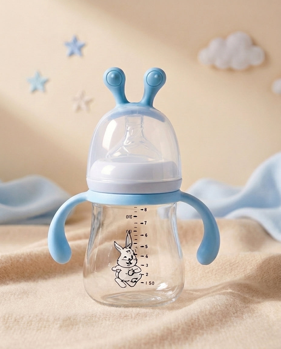 Wide-Mouth Borosilicate Glass Bottle with Handles
