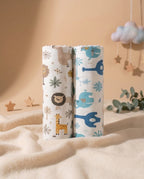 Soft Cotton Muslin Swaddle Sheets, Set of 2