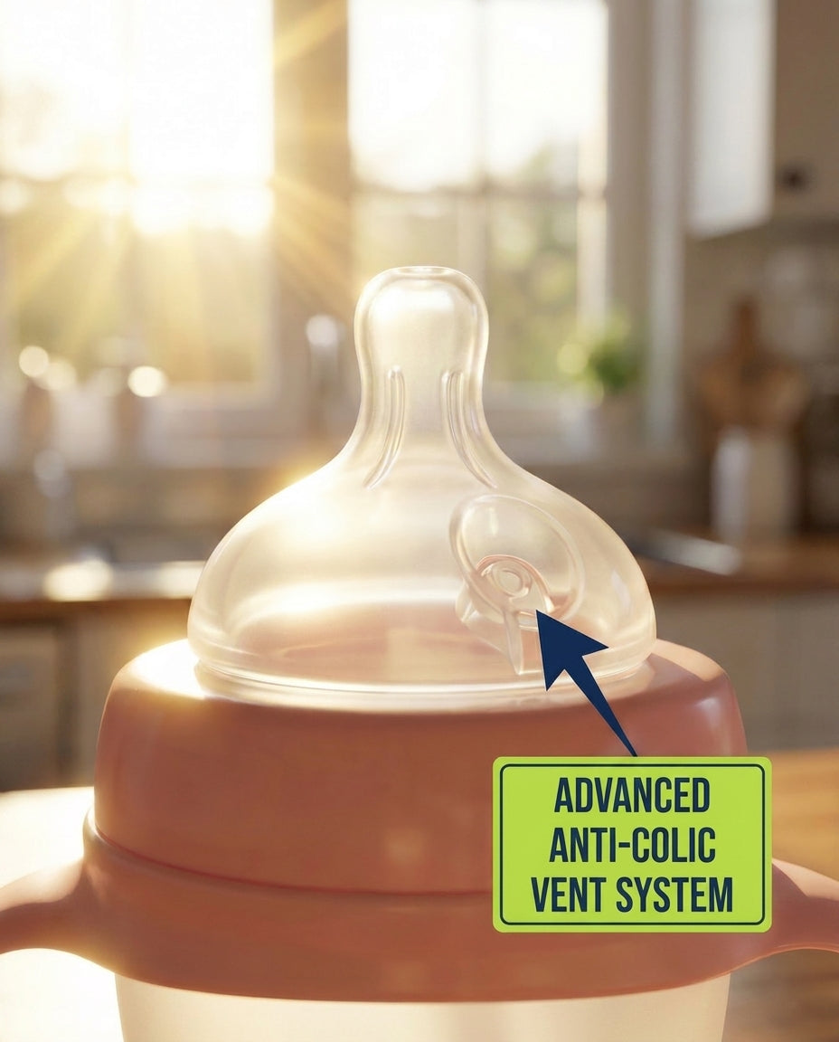 Anti-Colic Transparent Silicone Bottle with Handles