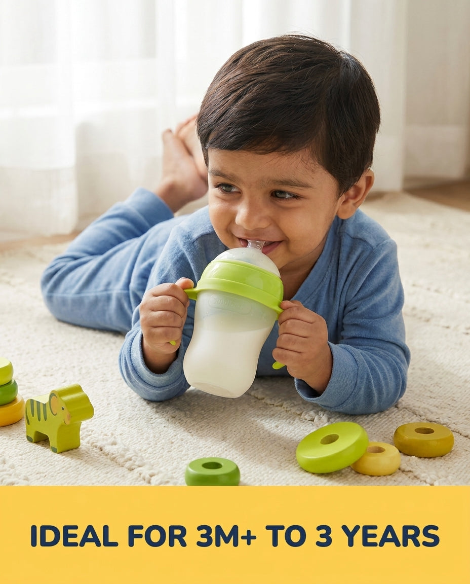 Anti-Colic Transparent Silicone Bottle with Handles