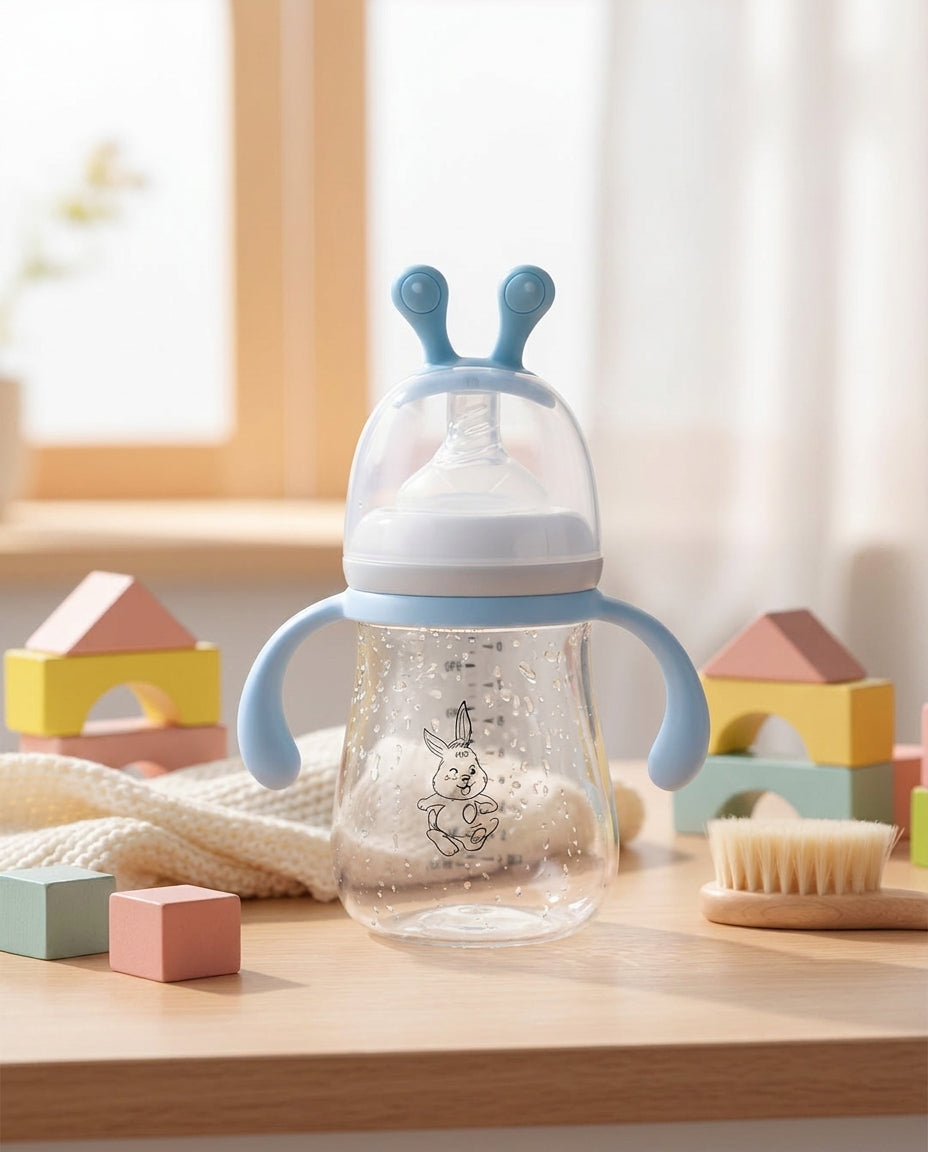 Wide-Mouth Borosilicate Glass Bottle with Handles