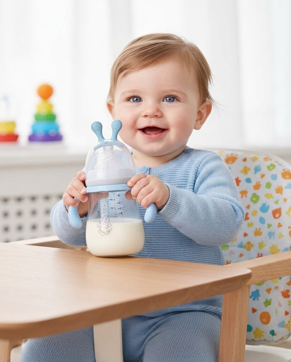 Wide-Mouth Borosilicate Glass Bottle with Handles