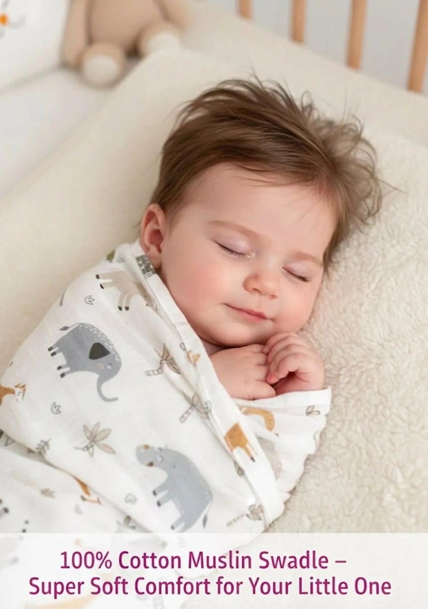 Soft Cotton Muslin Swaddle Sheets, Set of 2