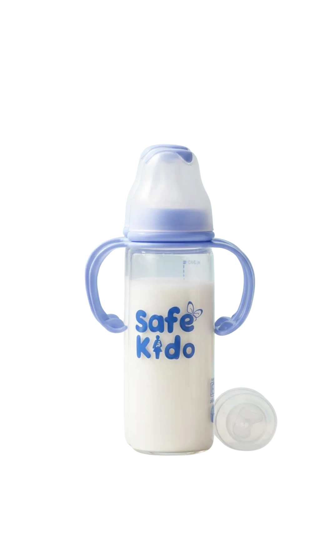Safekido Borosilicate Slim Glass Feeding Bottle ( 240 ml)