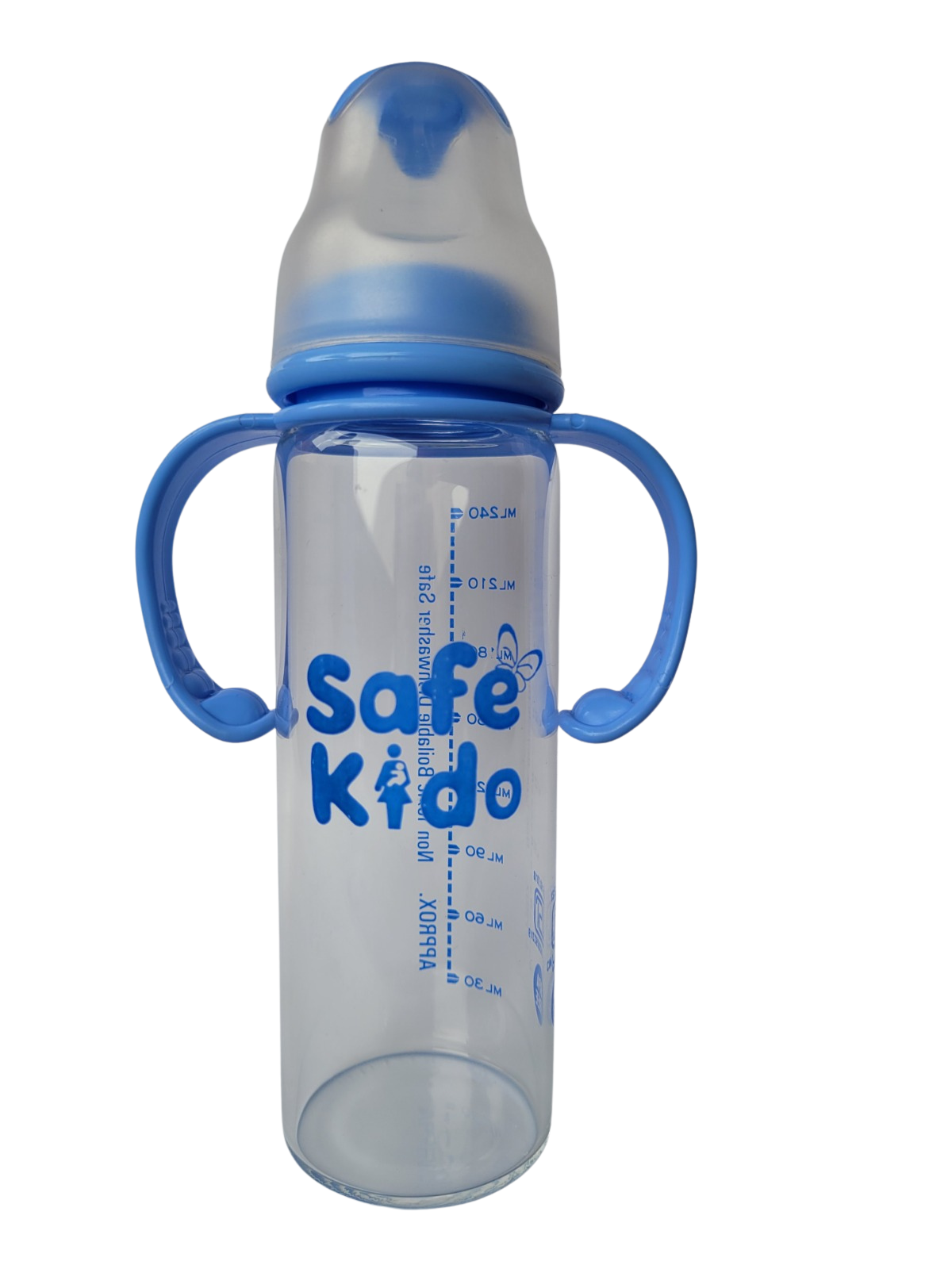 Safekido Borosilicate Slim Glass Feeding Bottle ( 240 ml)
