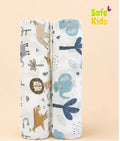 Safekido Premium Muslin Swaddle Sheets - Set of 2