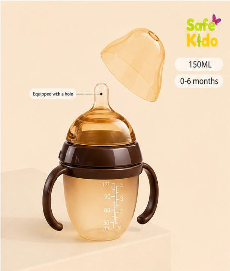 Safekido Premium Nano Silver Silicon Feeding Bottle with handles