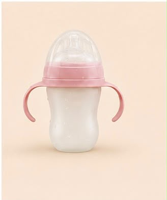 Safekido Premium Transparent Silicon Feeding Bottle with handles (250 ml)