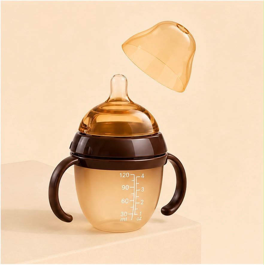 Safekido Premium Nano Silver Silicon Feeding Bottle with handles