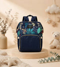 SafeKido Spacious Diaper Backpack in Navy — wide-opening compartment with insulated bottle pockets