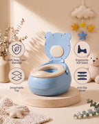 SafeKido Detachable-Top Potty Trainer in Blue — detachable top that converts to a toilet trainer seat — key features