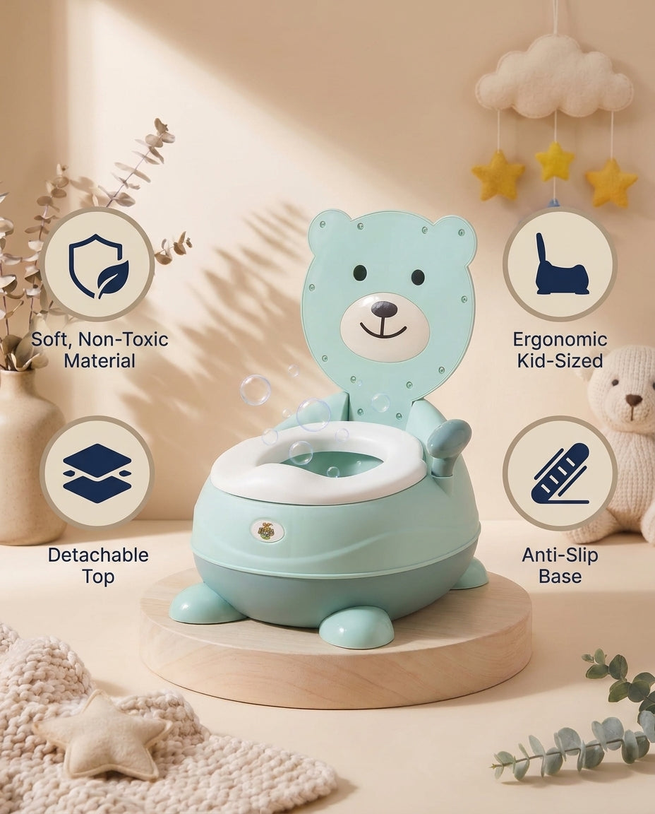 SafeKido Detachable-Top Potty Trainer in Green — detachable top that converts to a toilet trainer seat — key features