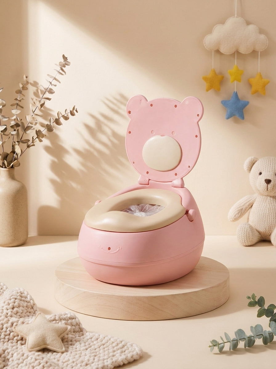 SafeKido Detachable-Top Potty Trainer in Pink — detachable top that converts to a toilet trainer seat
