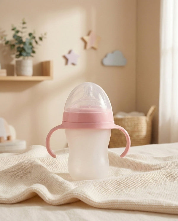 Anti-Colic Transparent Silicone Bottle with Handles