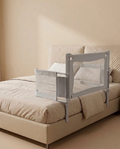 SafeKido Tender Touch Co-Sleeper Crib in Gray — breathable mesh sides with bedside access