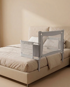 SafeKido Tender Touch Co-Sleeper Crib in Gray — breathable mesh sides with bedside access